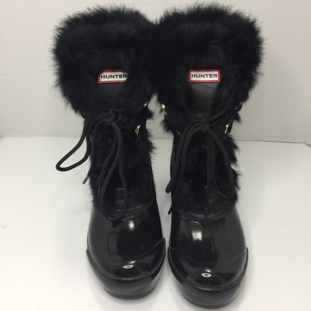 Hunter Cathie Genuine Dyed Rabbit Fur Trim Boot - Picture 4 of 8